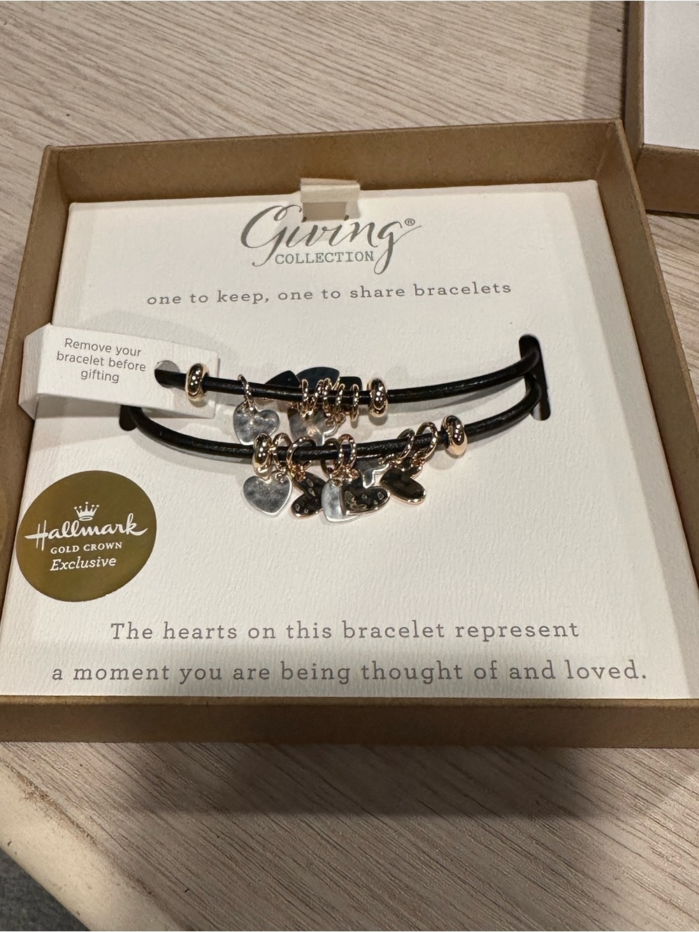 NWT Demdaco Giving Collection Heart Charm Bracelets Set of 2 Hallmark Exclusive
